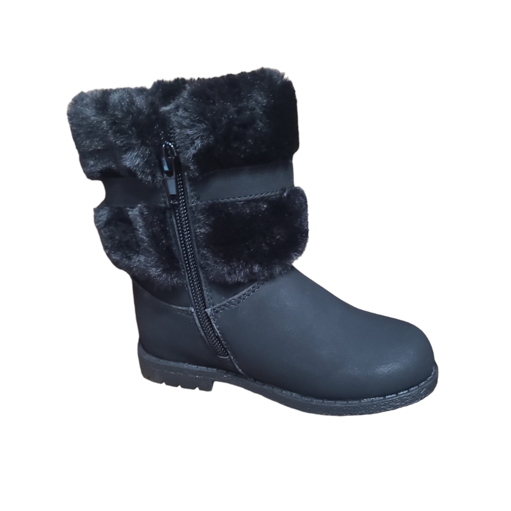 Rachel Shoes Toddler Girls Size 10 Harmoni Fur Faux Suede Boots in Black - Picture 6 of 12